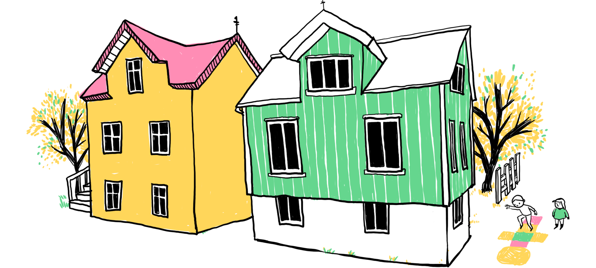 Illustration of houses.